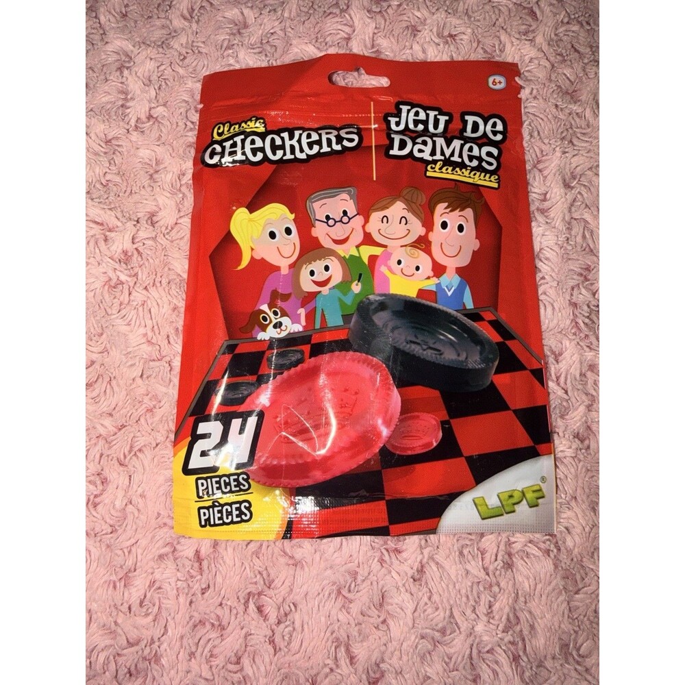 LPF Travel Games Classic Checkers Portable Travel Red Black Family Fun